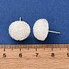 Brass Textured Stud Earrings EJEW-A143-02C-S-5