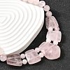 Natural Rose Quartz Faceted Bib Graduated Beaded Necklaces for Women NJEW-B128-01M-2