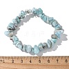 Natural Larimar Beaded Stretch Bracelets BJEW-JB02680-01-5