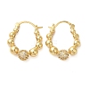 Brass Micro Pave Clear Cubic Zirconia Hoop Earrings EJEW-G399-02G-1