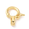 Brass Micro Pave Clear Cubic Zirconia Twister Clasps LS-KK-Q772-14G-2