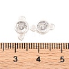 Brass Pave Clear Cubic Zirconia Flat Round Links Connector Charms KK-U024-03S-3