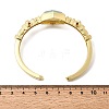 Hexagon Brass Pave Natural Labradorite & Cubic Zirconia Cuff Bangles for Women BJEW-Z172-01G-08-5