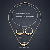 Brass Round Beaded Pendant Necklaces & Hoop Earrings for Women FS-WG8D76A-01-4