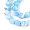 Anti-Tarnish Electroplate Glass Beads Strands GLAA-T025-8mm-14B-3