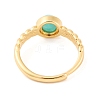 Round Natural Amazonite Adjustable Rings RJEW-Q817-03G-01-3