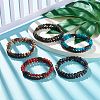Natural & Synthetic Mixed Stone Beads Energy Stretch Bracelets Set BJEW-JB07142-5