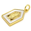 Real 18K Gold Plated Brass Pendants with Shell and Jump Rings KK-D534-04G-02-2