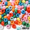 180Pcs 9 Colors Opaque Plastic Beads KY-YW0001-80-1