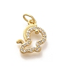 Rack Plating Brass Micro Pave Cubic Zirconia Pendants KK-H508-28G-08-1