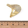 Brass Micro Pave Clear Cubic Zirconia Cuff Open Rings for Women RJEW-L343-15G-5