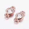 Brass Micro Pave Cubic Zirconia Links KK-F714-09-2