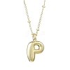 1Pc Initial Letter Brass Pendant Necklaces NJEW-YW0001-24P-1