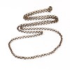 Iron Cross Chain Rolo Chain Necklace Making NJEW-JN01384-02-2