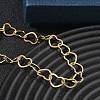 304 Stainless Steel Heart Link Chain Bracelets SA-CBA2696-16G-3