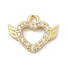 Brass Micro Pave Clear Cubic Zirconia Charms KK-B130-01G-05-1