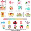 48Pcs 16 Style Resin Cabochons CRES-CA0001-14-2