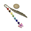 Butterfly Alloy Enamel Pendant Bookmark with Chakra Gemstone Bead AJEW-JK00253-02-3