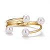 Alloy Wire Wrap with Plastic Pearl Cuff Bangle LS-BJEW-K223-08KCG-3