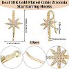 10Pcs Rack Plating Brass Pave Cubic Zirconia Earring Hooks KK-BBC0010-57-2