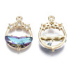 Faceted Transparent Glass Pendants GLAA-T020-18B-2