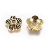 Tibetan Style Alloy Bead Caps TIBEB-EA478Y-AG-FF-2