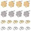 16Pcs 2 Colors 201 Stainless Steel Stud Earring Findings with Hole EJEW-FS0001-20-1