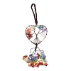 Wire Wrapped Chakra Chips Natural Gemstone Big Pendant Decorations X-HJEW-H057-01D-3