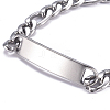 667 Stainless Steel Figaro Chain ID Bracelets BJEW-G631-03P-1-2