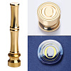 Golden Tone Brass Wax Seal Stamp Head with Bamboo Stick Shaped Handle STAM-K001-05G-O-1