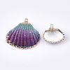 Spray Paint & Electroplate Sea Shell Pendants X-SSHEL-S262-07A-2