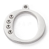Tarnish Resistant 304 Stainless Steel Letter Pendant Rhinestone Settings LS-STAS-J028-01O-1