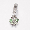 Alloy Rhinestone European Dangle Charms PALLOY-F199-44-2