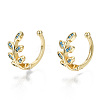 Brass Micro Pave Cubic Zirconia Cuff Earrings X-EJEW-S201-235D-G-NR-1