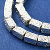 Electroplated Natural Lava Rock Beads Strands G-I360-K01-04-3