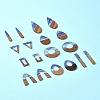 18Pcs 9 Styles Transparent Resin & Walnut Wood Pendants RESI-FS0001-78-9