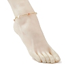2Pcs 2 Colors Glass Rhombus & Round Glass Pearl Beads 304 Stainless Steel Link Chain Anklets for Women AJEW-AN00724-3