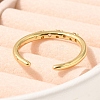 Real 18K Gold Plated Rack Plating Brass Micro Pave Cubic Zirconia Cuff Finger Rings for Women RJEW-C115-01G-4