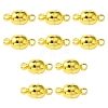 10Pcs Round Brass Magnetic Clasps with Loops KK-FS0001-34G-1