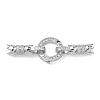 Ring Brass Micro Pave Clear Cubic Zirconia Fold Over Clasps KK-Z143-12P-1