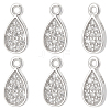 6Pcs Rhodium Plated 925 Sterling Silver Pendant STER-PH0003-36-1
