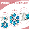 WADORN 4Pcs 2 Styles Flower Brass Rhinestone Shoe Decorations AJEW-WR0002-42B-3