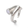 Shell Open Cuff Ring for Women RJEW-C091-03P-01-1