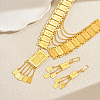 Vintage Brass Rectangle with Rose Tassel Earrings & Necklaces Sets for Women ZM7021-1