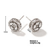 Elegant Fashion Round Zirconia Stud Earrings Copper Inlaid Earrings TX3727-1-1