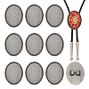 12Pcs Zinc Alloy Bolo Tie Slides Clasp Cabochon Settings FIND-NB0007-03AS-1