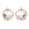 ABS Plastic Imitation Pearl Pendants KK-N235-012-3