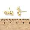 Left and Right Rack Plating Brass Micro Pave Cubic Zirconia Studs Earrings Findings KK-K371-10G-3