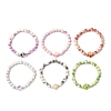 6Pcs 6 Colors Baking Paint Synthetic Turquoise Round & Tortoise Beads Stretch Bracelets for Men Women BJEW-JB12340-2