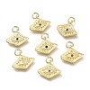 Brass Micro Pave Cubic Zirconia Pendants KK-P188-C-1